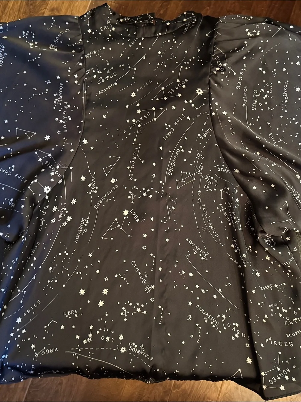 Zara Black Star & Constellation Print Blouse